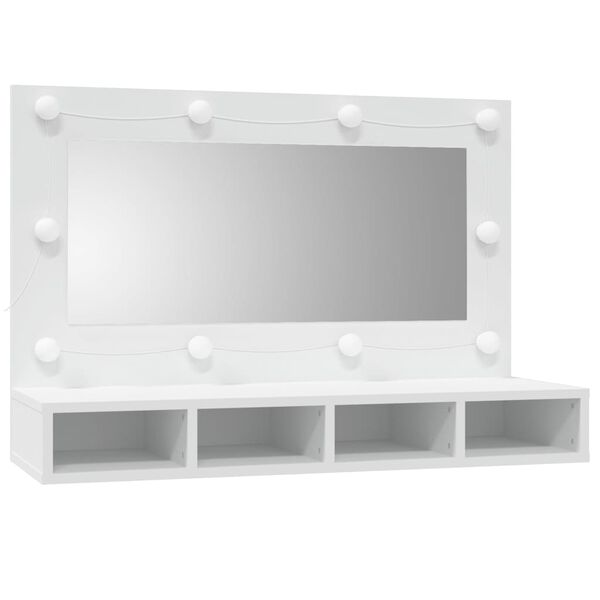 vidaXL Mirror Cabinet White Engineered wood, acrylic Large