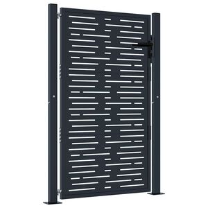 vidaXL Garden Gate Anthracite 39.4x59.1" Steel Square Design