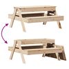 vidaXL Picnic Table Natural Solid pine wood Medium