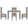 vidaXL Dining Set Panama Grey Solid pinewood Medium Durable Dining Set