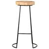 vidaXL Bar Stool Set of 2 Natural, Black