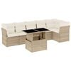 vidaXL Garden Sofa Set Beige Poly Rattan Medium Modular