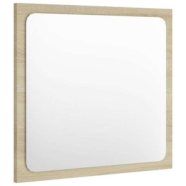 vidaXL Mirror Sonoma Oak Engineered wood, Acrylic 15.7 x 0.6 x 14.6 in