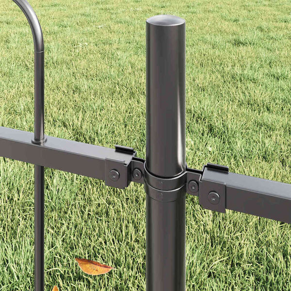 vidaXL Garden Fence Gray 11.9 x 1.2 m Powder-coated steel