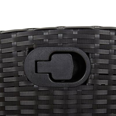 vidaXL 3 Piece Bistro Set with Cushions Black Poly Rattan