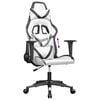 vidaXL Gaming Chair White and Black Faux Leather, Metal, Plywood Large
