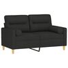 vidaXL 2-seater Sofa Black Polyester Two Seater Removable Covers