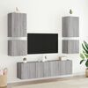 vidaXL TV Wall Cabinet Set of 2 Grey Sonoma Engineered wood Medium