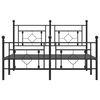 vidaXL Bed Frame Black Powder-Coated Steel 55 x 78.7 in Bed Frame