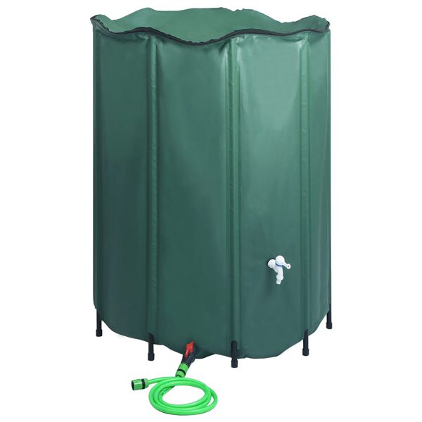 vidaXL Rain Water Tank Dark Green PVC Large Collapsible