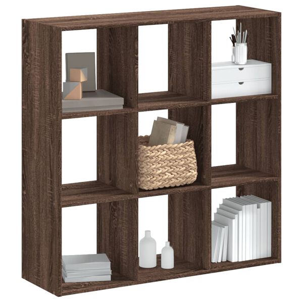 vidaXL Bookcase Brown Oak Engineered Wood Medium Storage Bookcase