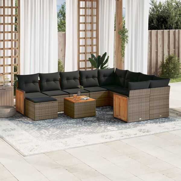 vidaXL Garden Sofa Set Grey