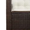 vidaXL Garden Sofa Brown, Cream White PE Rattan L-sized Sofa