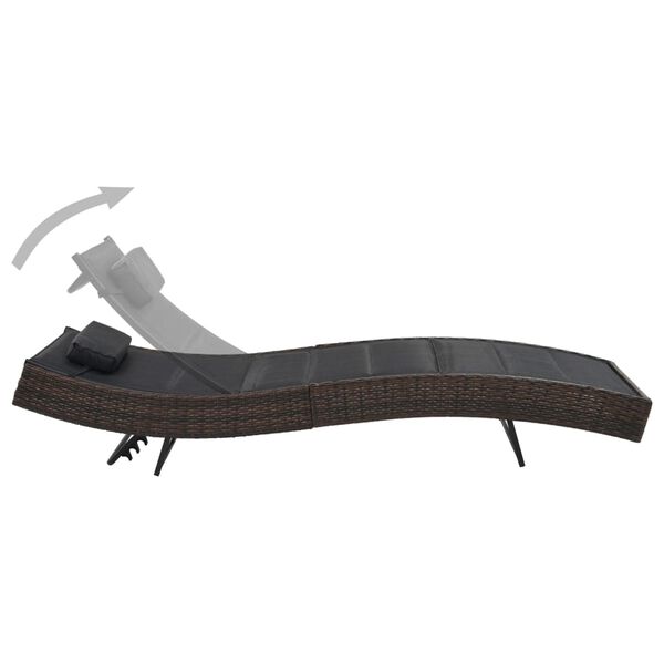 vidaXL Sunlounger Brown and Black