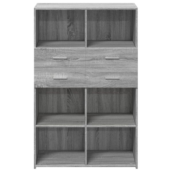 vidaXL Highboard Grey Sonoma Engineered Wood 31.5 x 16.7 x 48.8 in