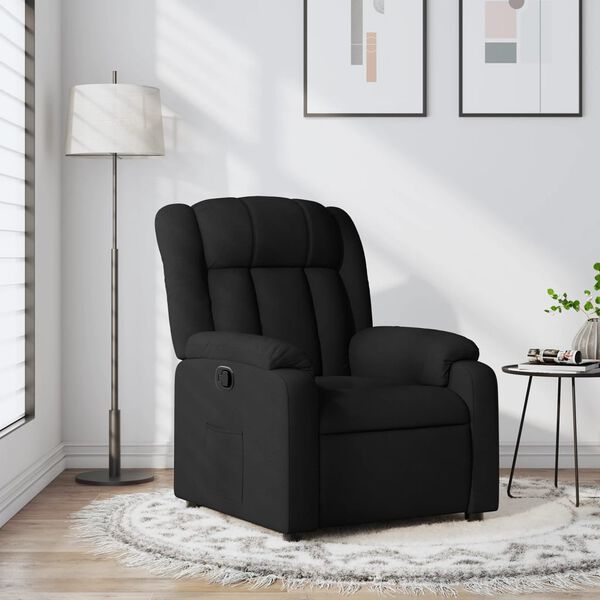vidaXL Recliner Chair Black 100% polyester, metal, plywood Single