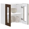 vidaXL Kitchen Wall Cabinet Brown Oak Engineered Wood and Glass