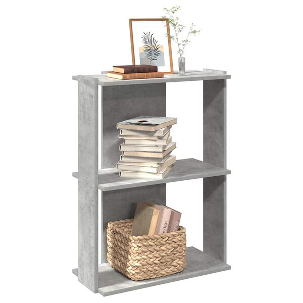 vidaXL Bookcase Concrete Grey Engineered Wood 23.6 x 11.8 x 31.5 in