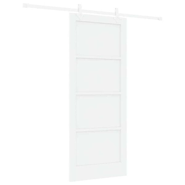 vidaXL Sliding Door White 32.68 x 79.53 in Solid Pine Wood