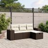 vidaXL Garden Sofa Set Brown Poly Rattan, Steel Large Modular