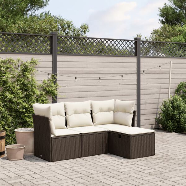 vidaXL Garden Sofa Set Brown