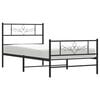 vidaXL Bed Frame Black Steel 31.5x79 in Bed Frame Rectangular Modern