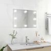 vidaXL Wall Mirror With Led Light Silver Glass, EVA, Plastic