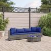 vidaXL Patio Sofa Set Set of 4 Gray PE rattan Large