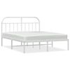 vidaXL Bed Frame White Powder-Coated Steel Super King Bed Frame