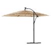 vidaXL Garden Parasol Brown Polyester Large Adjustable Armrests