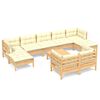 vidaXL Garden Lounge Set Cream, Pine Solid pinewood, Fabric (100% polyester)