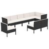 vidaXL Garden Lounge Set Black, Cream White