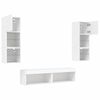 vidaXL TV Wall Unit Set of 6 White Engineered wood, Glass