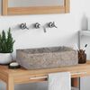 vidaXL Sink 17.7"x11.8"x4.7" Marble High Gloss Gray