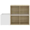 vidaXL Hall Shoe Cabinet White and Sonoma Oak Engineered wood Medium