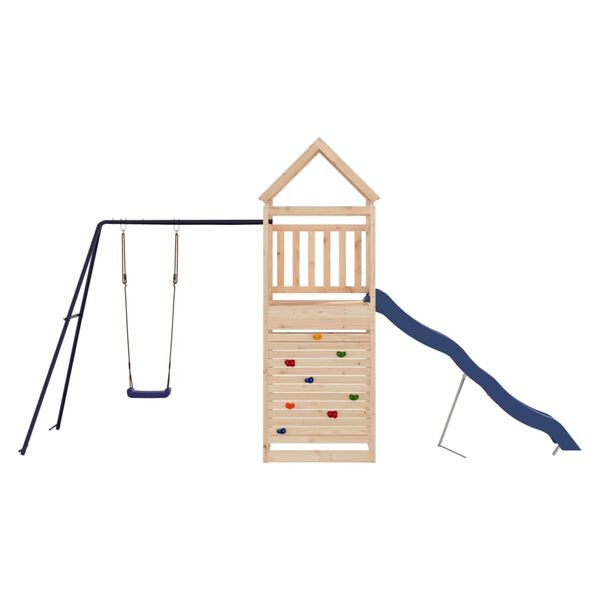 vidaXL Outdoor Playset Natural Wood Solid Pine Large Fits Many Kids