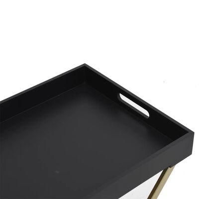 vidaXL Folding Table Gold and Black 18.9"x13.4"x24" MDF