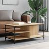 vidaXL Coffee Table Sonoma Oak Engineered Wood, Metal Medium