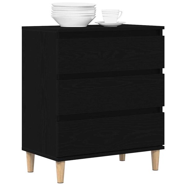 vidaXL Sideboard Black Oak 23.62 x 13.78 x 27.56 in Engineered Wood