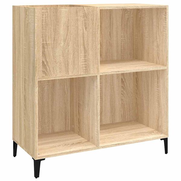 vidaXL Record Cabinet Sonoma oak Engineered wood, metal