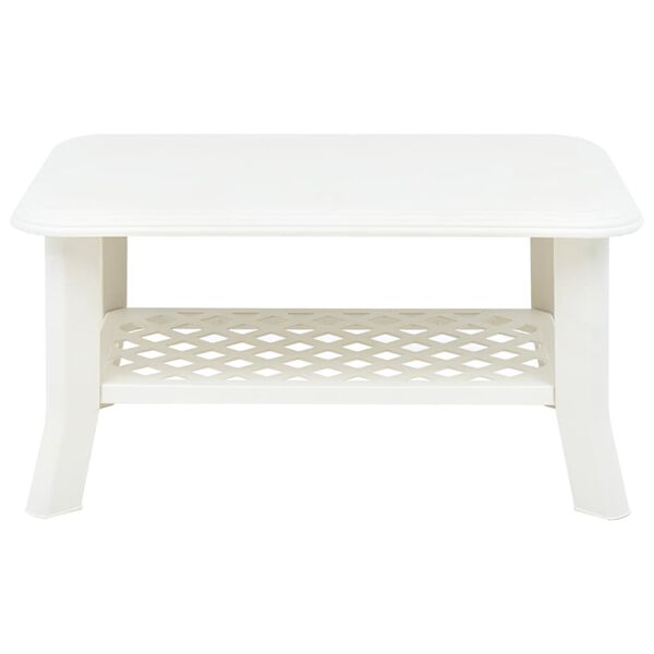 vidaXL Coffee Table White Plastic 35.4 x 23.6 x 18.1 in Durable