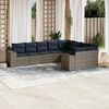 vidaXL 9 Piece Garden Sofa Set with Cushions Grey Poly Rattan