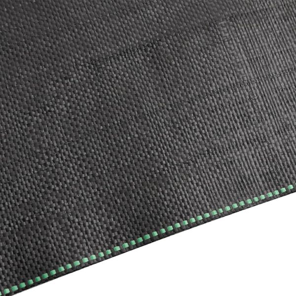 vidaXL Weed Membrane Black with green stripes Polypropylene