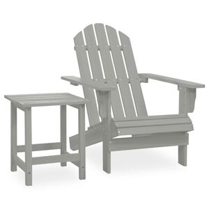 vidaXL Garden Chair Grey Solid fir wood Large Ergonomic Garden Chair