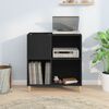 vidaXL Record Cabinet Black Engineered wood, solid eucalyptus wood Medium