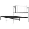 vidaXL Bed Frame Black Powder-Coated Steel 42.1 x 79.9 in Bed
