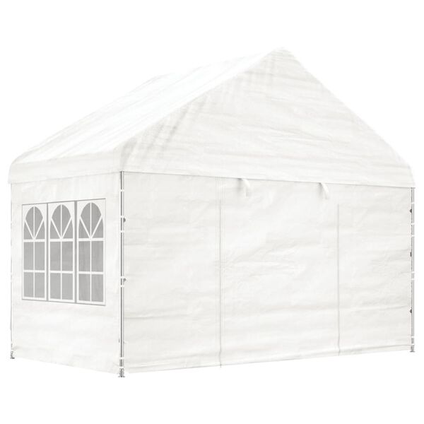 vidaXL Gazebo with Roof White 14.6'x13.4'x10.6' Polyethylene