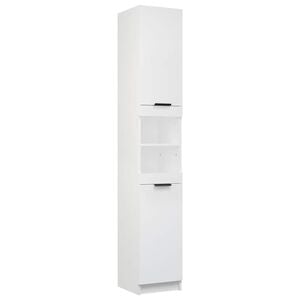 vidaXL Bathroom Cabinet White Engineered Wood Tall Bathroom Cabinet
