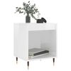 vidaXL Bedside Cabinet Set of 2 High gloss white Engineered wood, metal