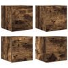vidaXL Wall Mounted TV Cabinet Set of 4 Smoked oak Engineered wood Small